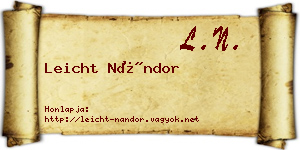 Leicht Nándor névjegykártya